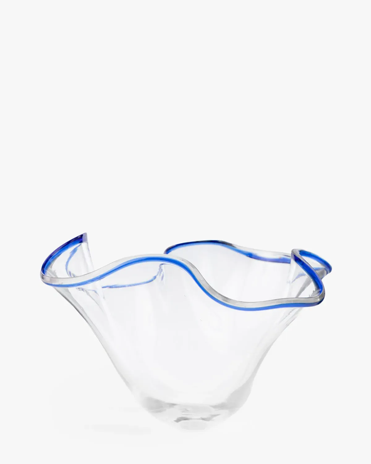 Handmade Glass Ruffled Bowl - Blue product