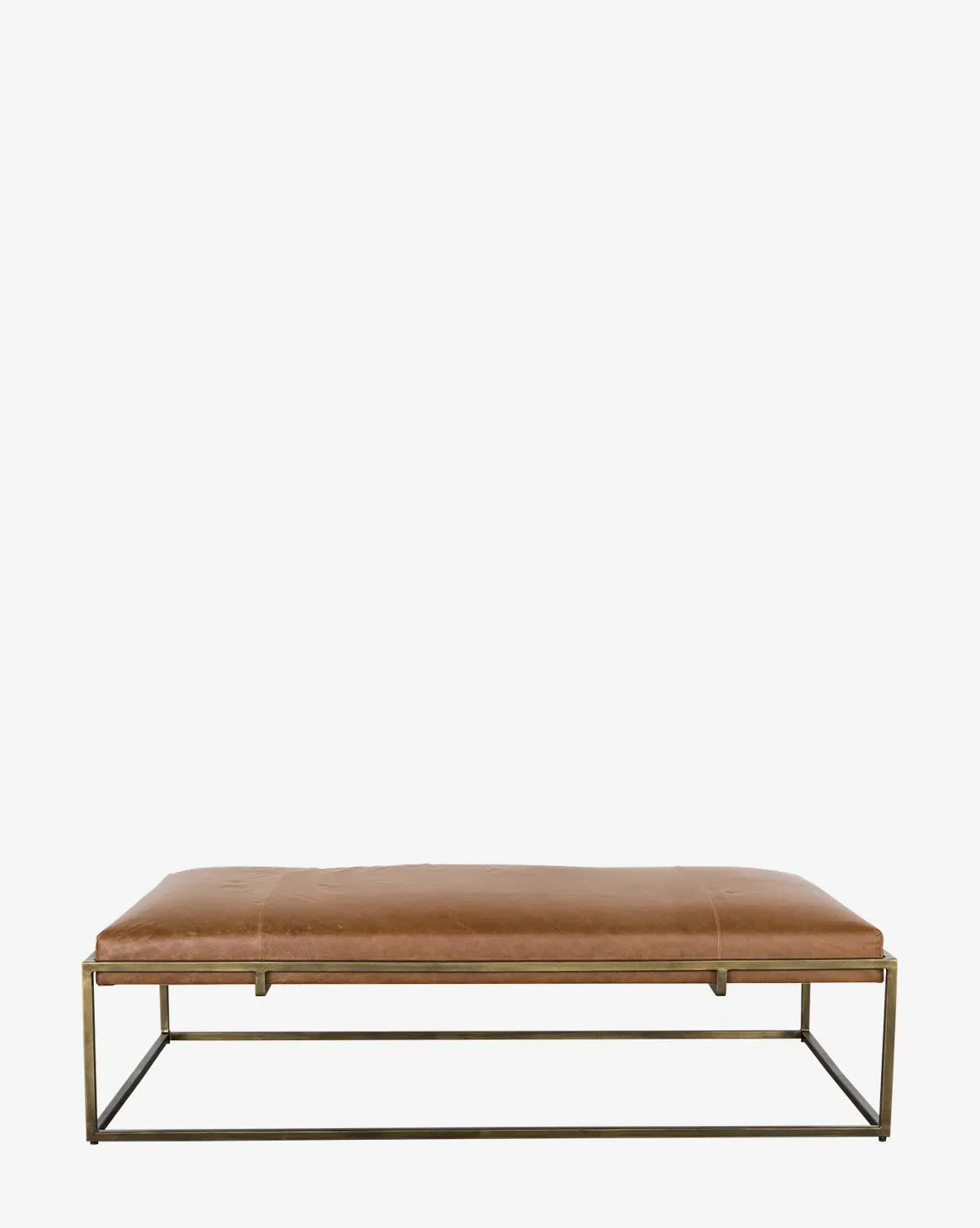 Harlow Leather Coffee Table - Antique Brass product