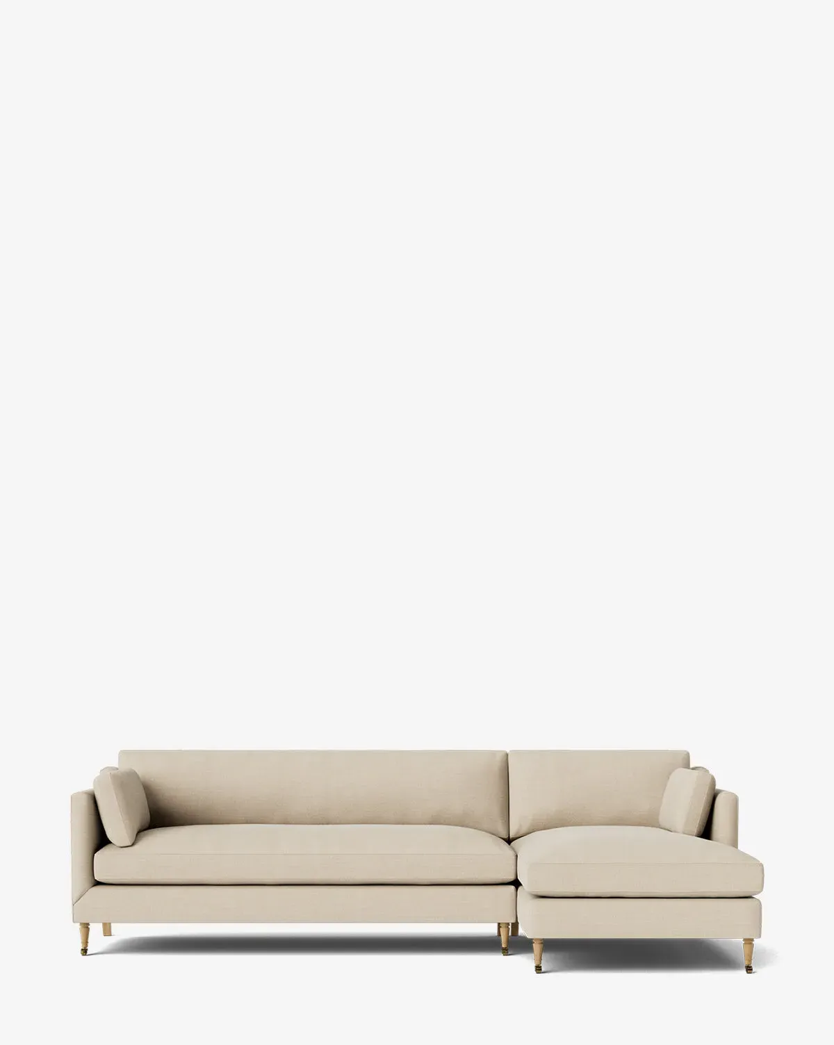 Haverford Left Chaise Sectional - Bisque Linen, Washed Oak product