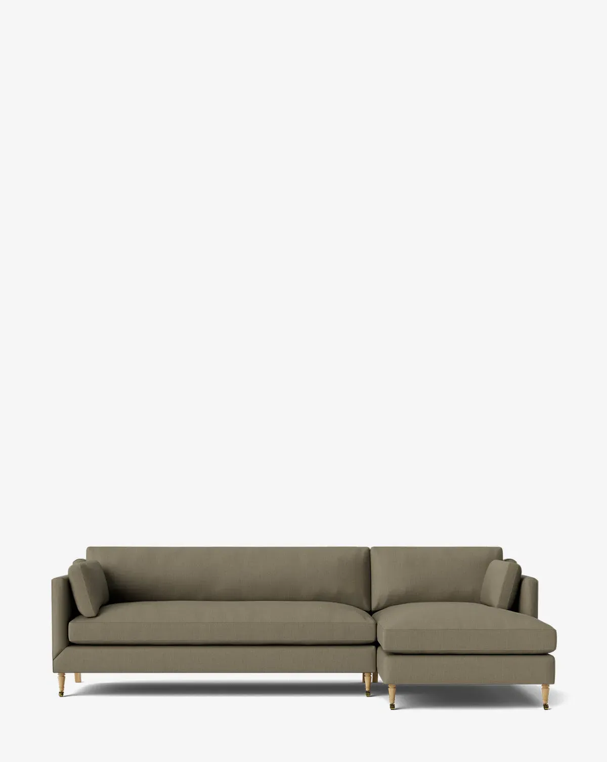 Haverford Left Chaise Sectional - Khaki, Belgian Linen product