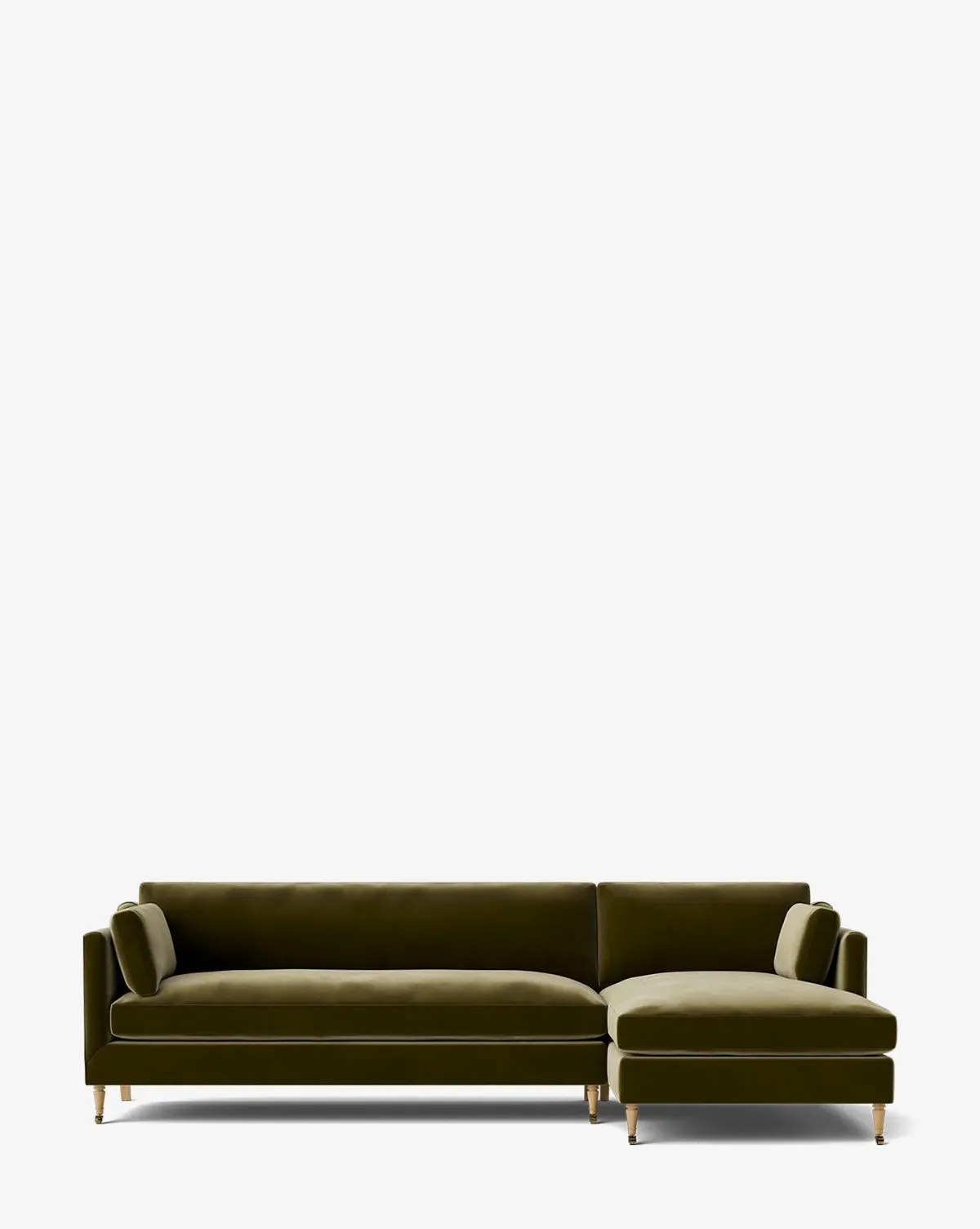 Haverford Left Chaise Sectional - Olive Velvet, Washed Oak product