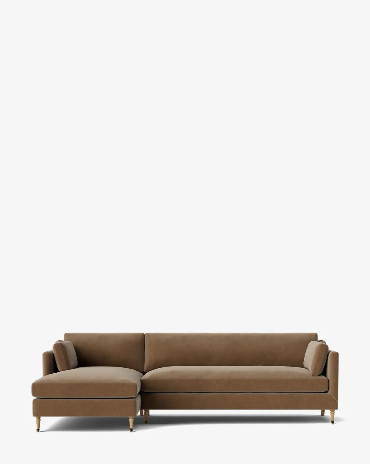 Haverford Right Chaise Sectional - Chai Velvet, Washed Oak product