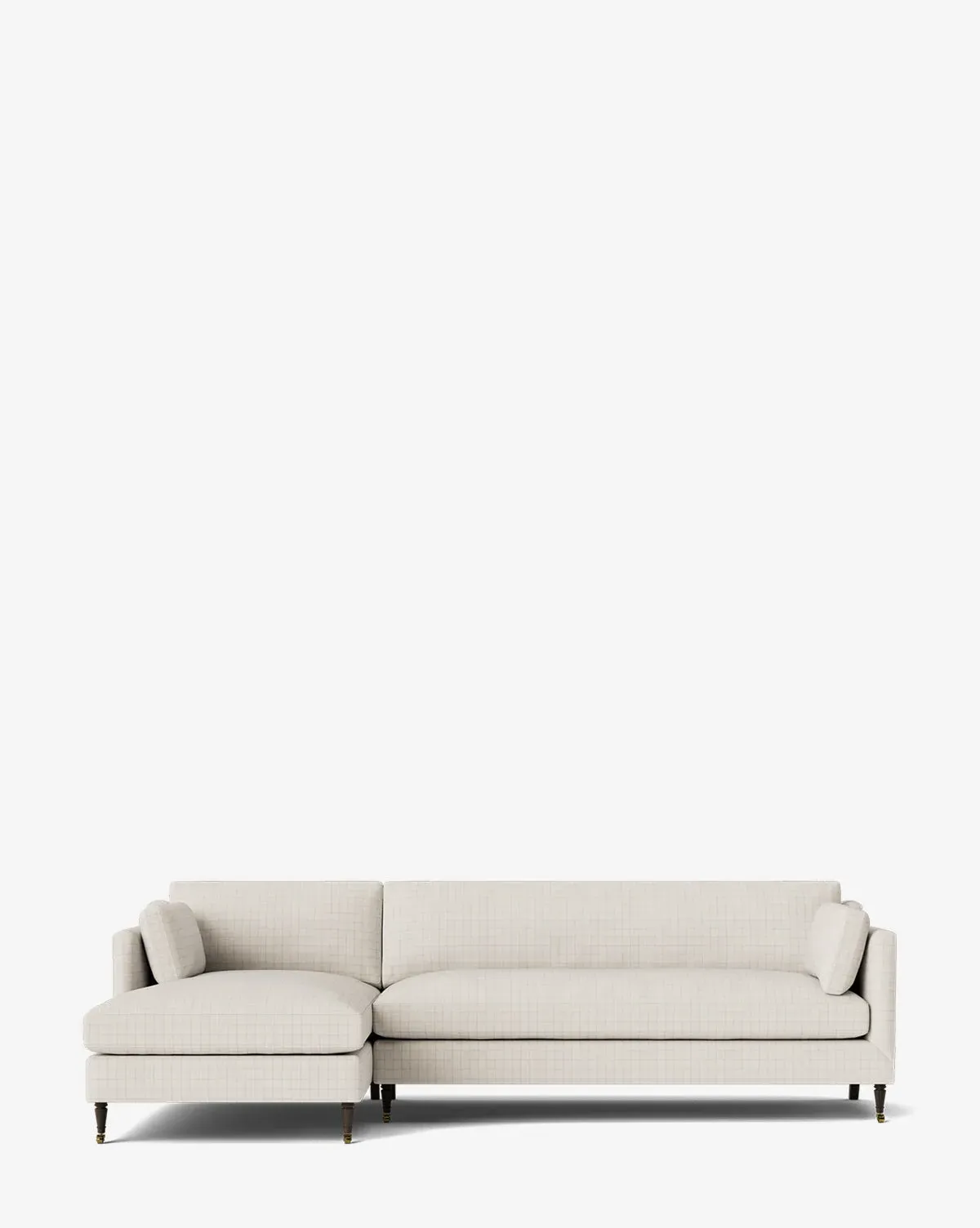 Haverford Right Chaise Sectional - Ivory Windowpane, Woven product