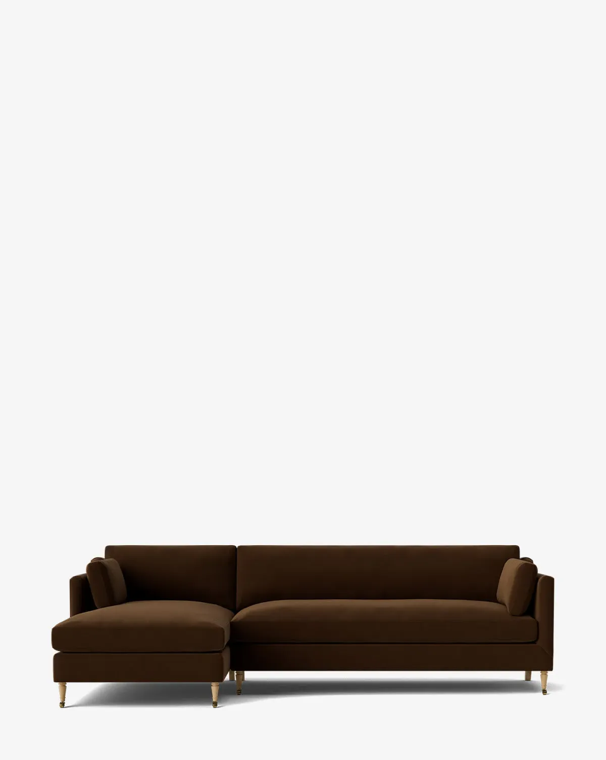 Haverford Right Chaise Sectional - Praline Velvet, Washed Oak product