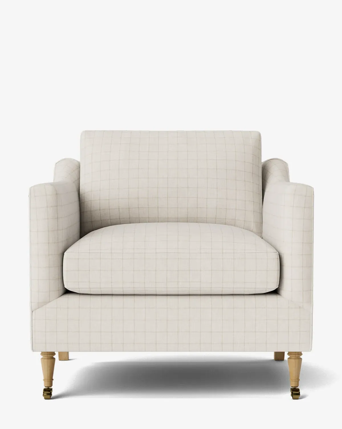 Haverford Upholstered Lounge Chair - Ivory Windowpane, Washed Oak product