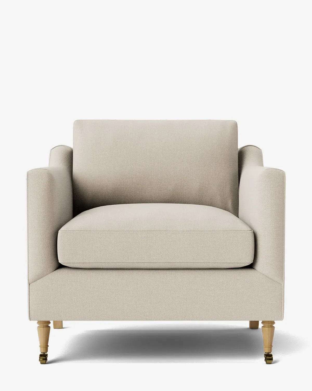 Haverford Upholstered Lounge Chair - Macadamia Linen, Washed Oak product