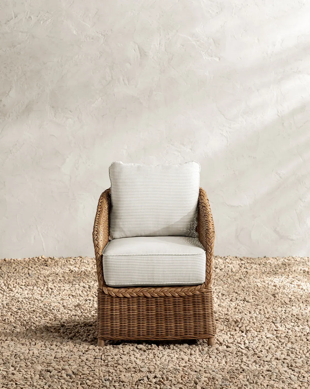 Haviland Outdoor Dining Chair - Taupe Stripe, Wicker product