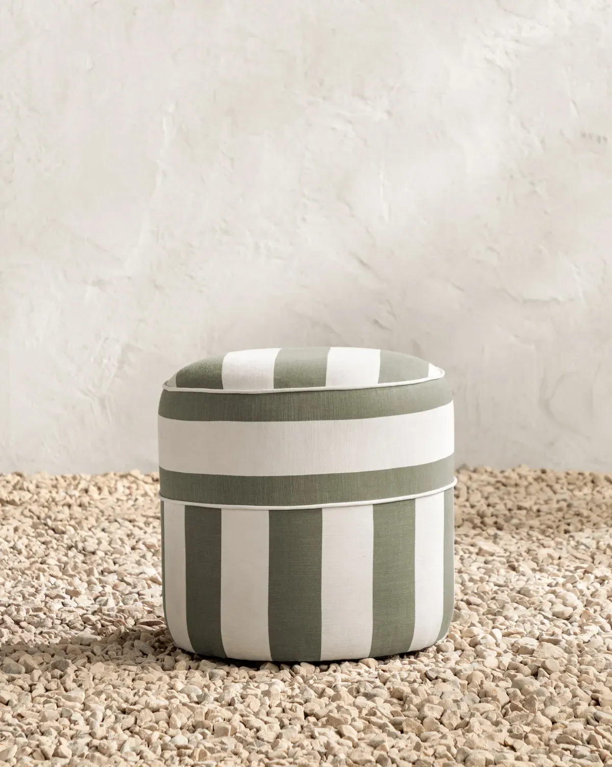 Haviland Upholstered Ottoman - Olive Cabana Stripe product