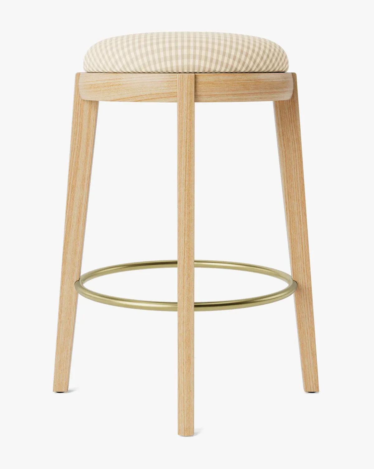 Hayes Counter Stool - Tan Gingham, White Oak product