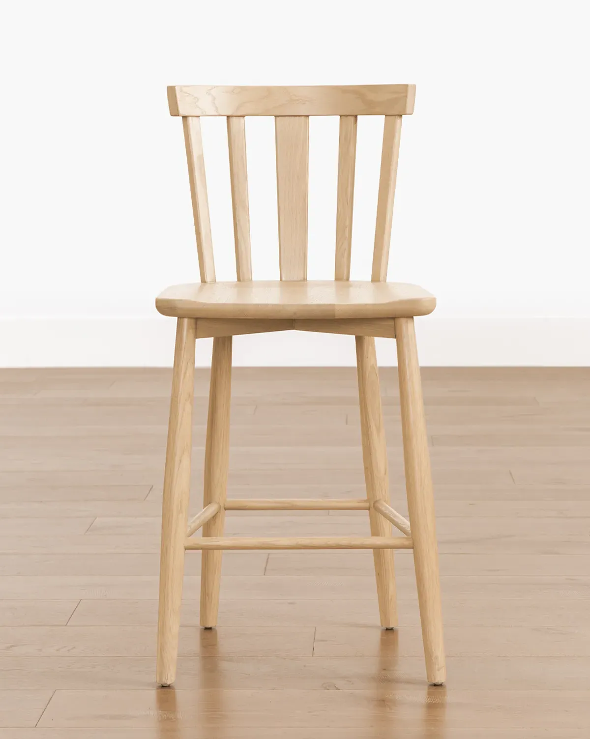 Hemingway Stool with Footrest - White Oak, Solid Wood product