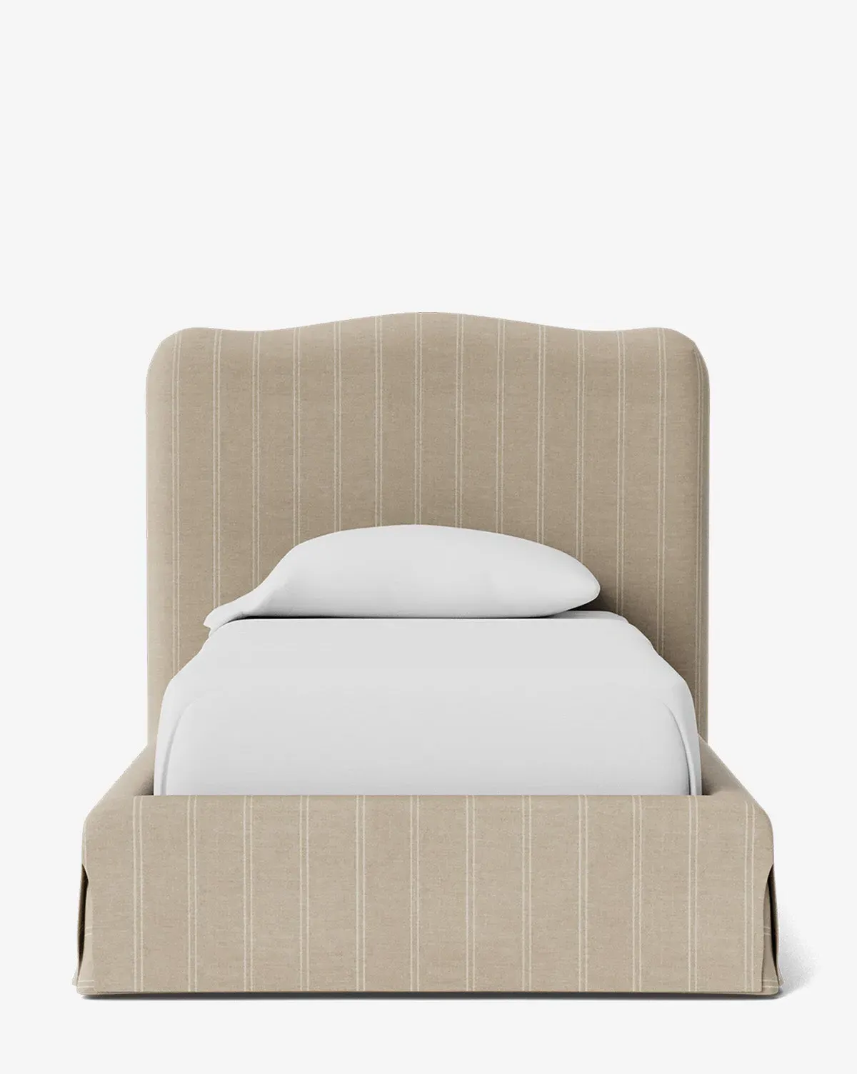 Henrietta Twin Bed Frame - Oatmeal & Ivory Stripe, Linen product