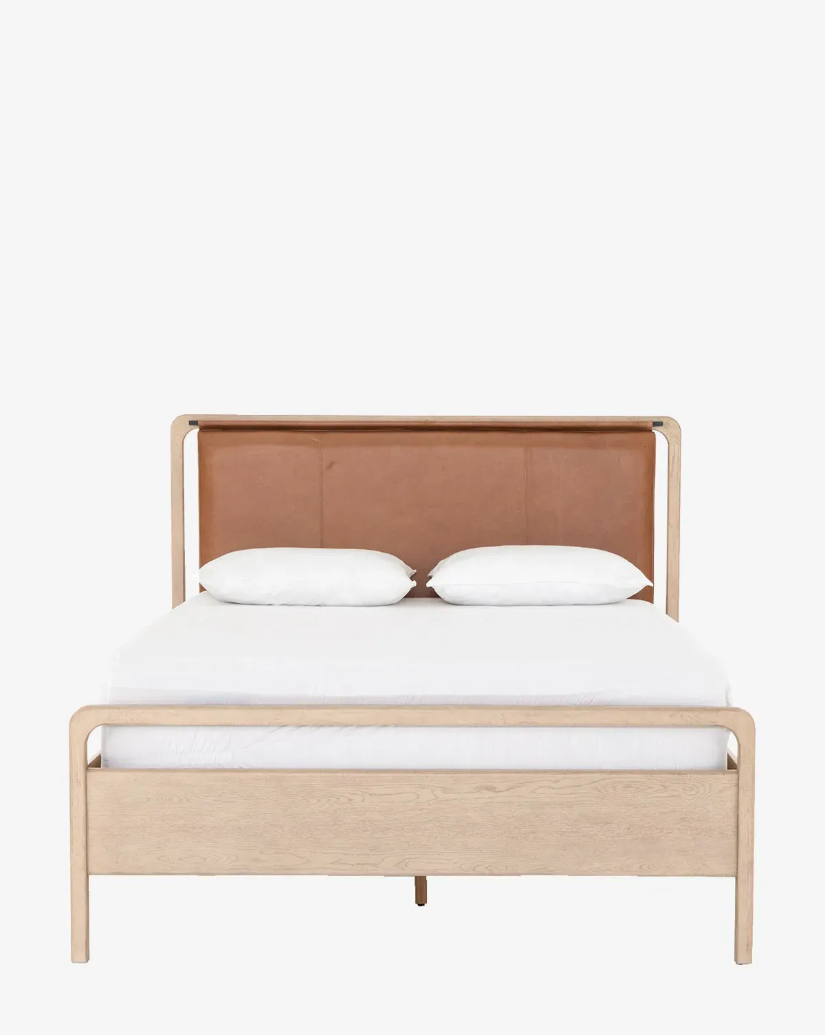Hensley Queen Size Bed Frame - Yucca Oak, Leather product