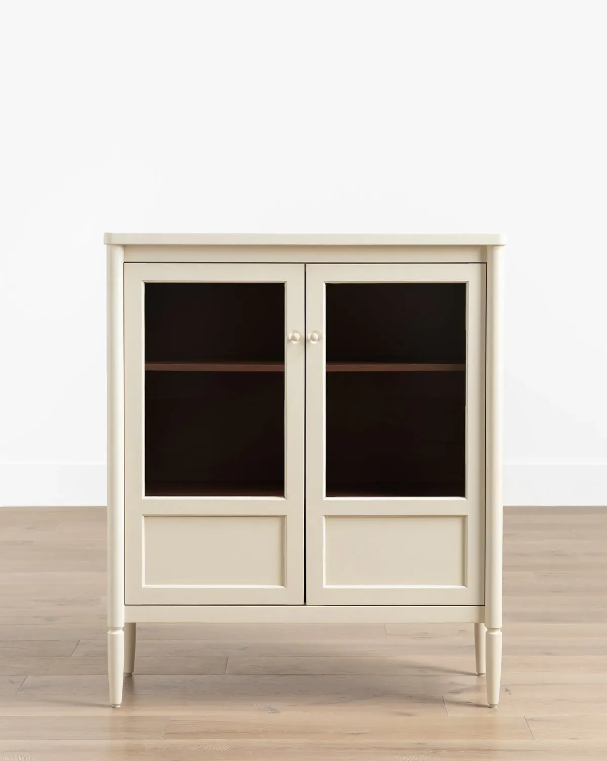 Highgate Glass Door Cabinet with Shelves - Bone White product