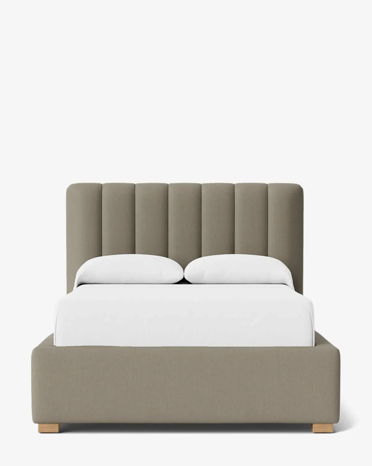 Hoffman Low Headboard Full Size Bed - Cement, Belgian Linen product
