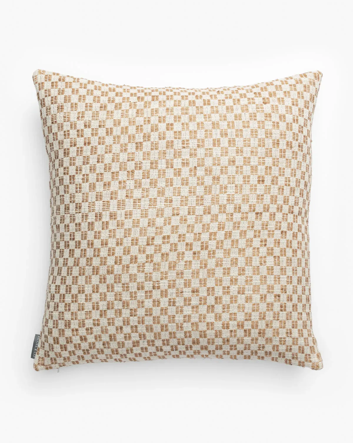 Holscher Checkered Pillow Cover - Tan, Cotton Linen product