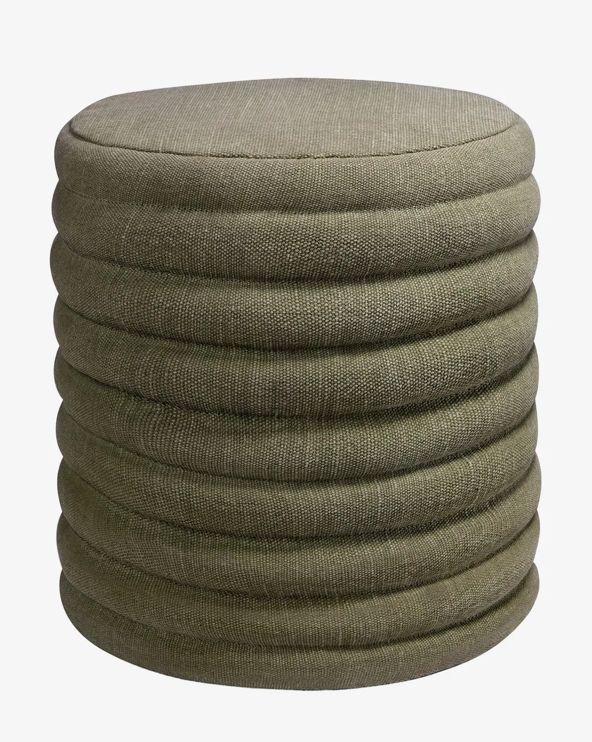 Jefferson Cylindrical Stool - Dark Green, Cotton Jute product