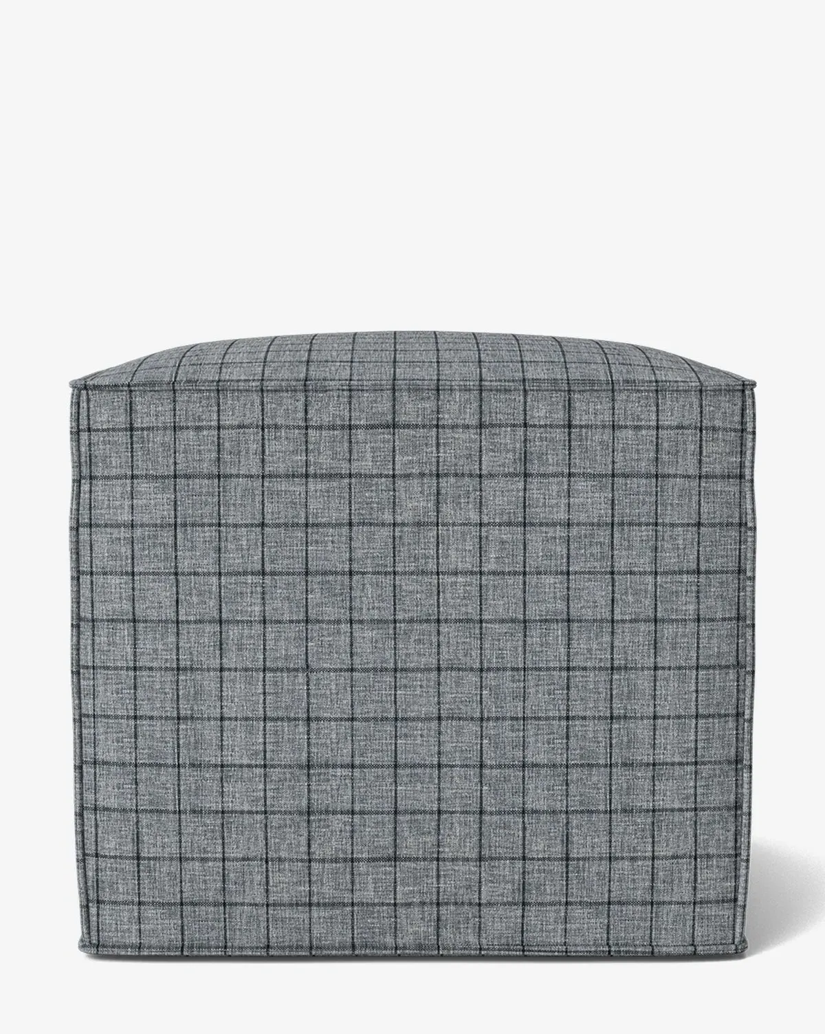 Johannes Cube Ottoman - Ash Windowpane Wovens product