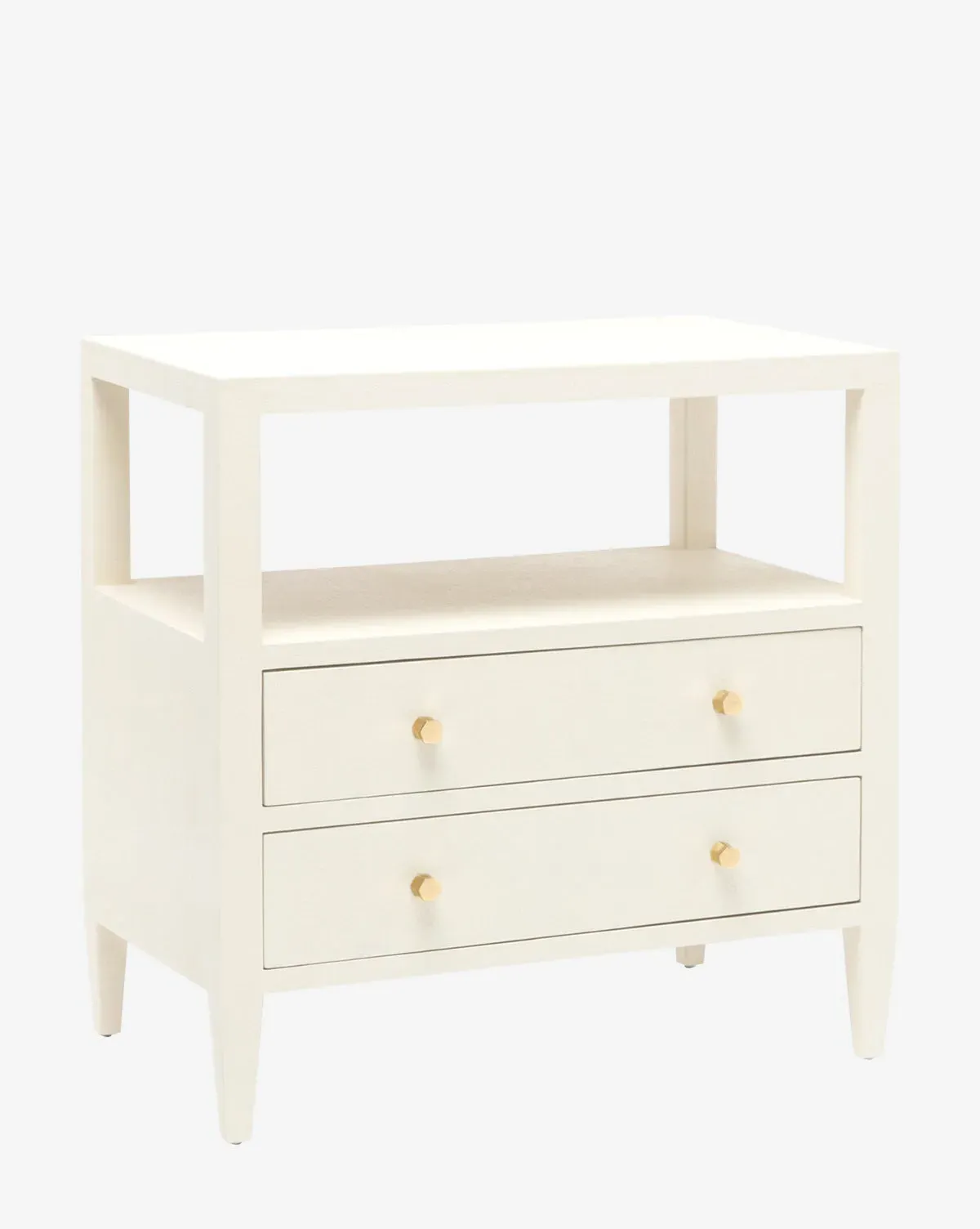 Josiah Double Nightstand - Off-White, Faux Linen product
