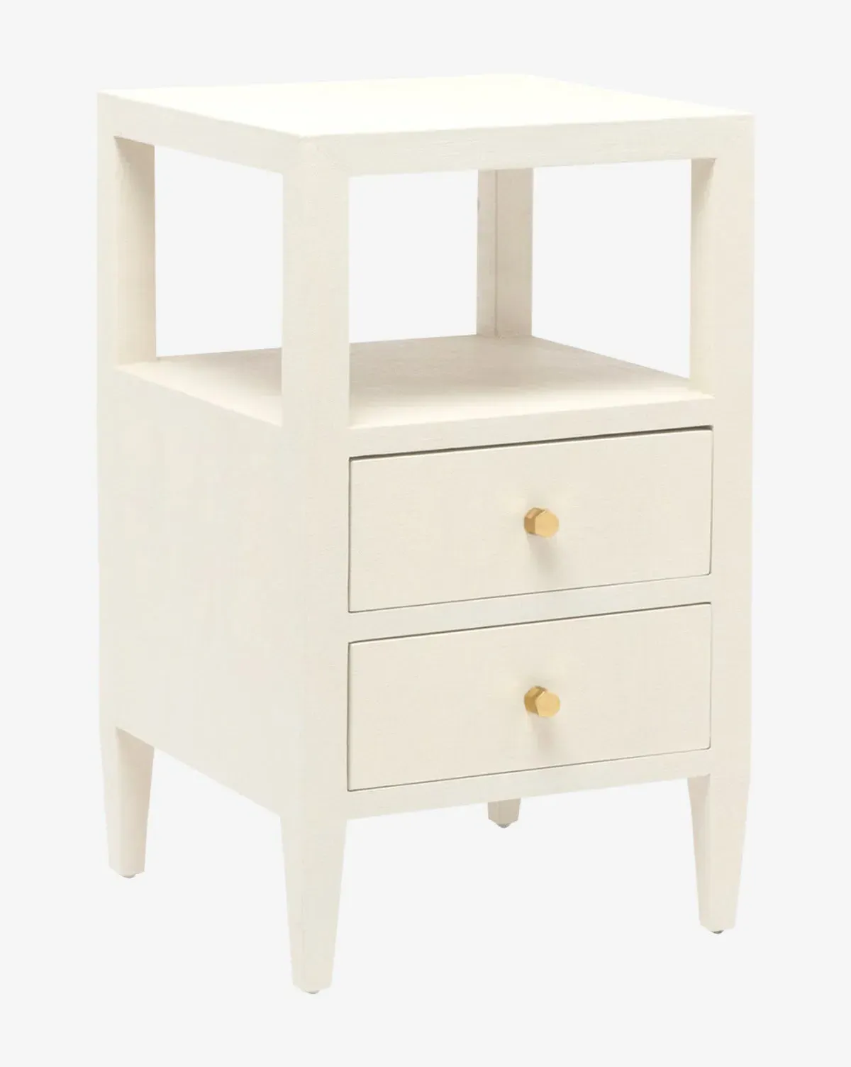 Josiah Nightstand with Open Shelf - Off-White, Faux Linen product