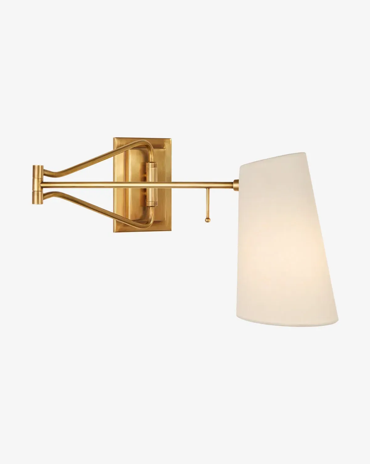 Keil Swing Arm Wall Light - Antique Brass, Linen product