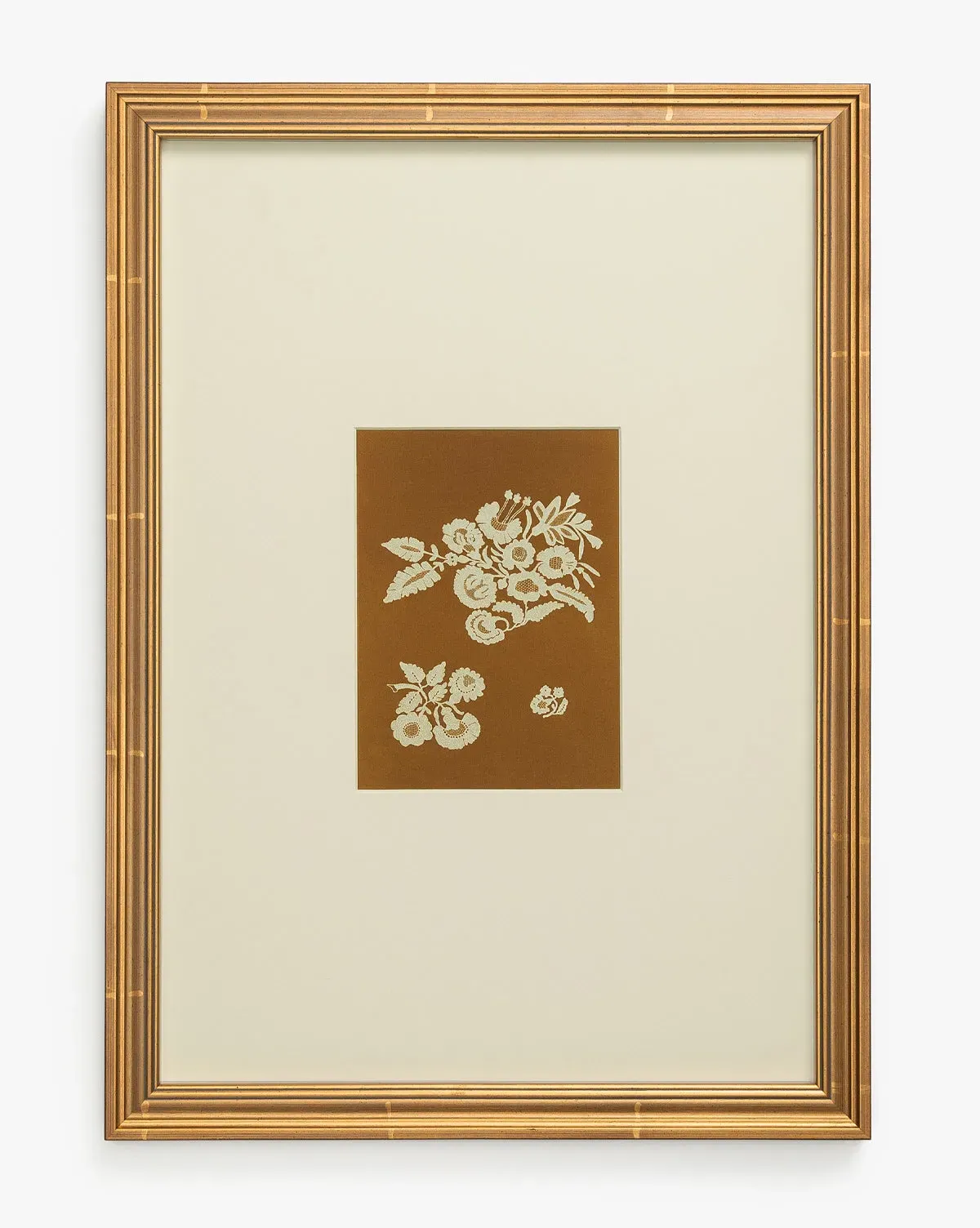 Lace Detail Floral Wall Art - Brown, White product