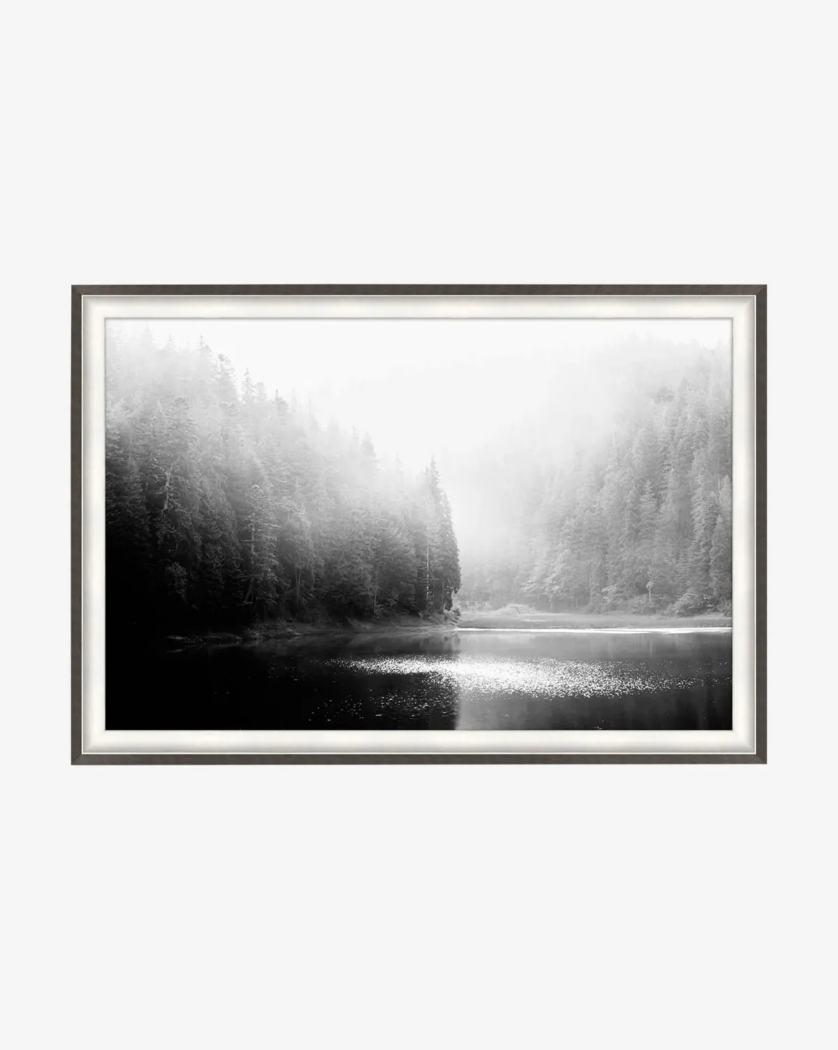 Lakeside Forest & River Giclee Print - Black, White product