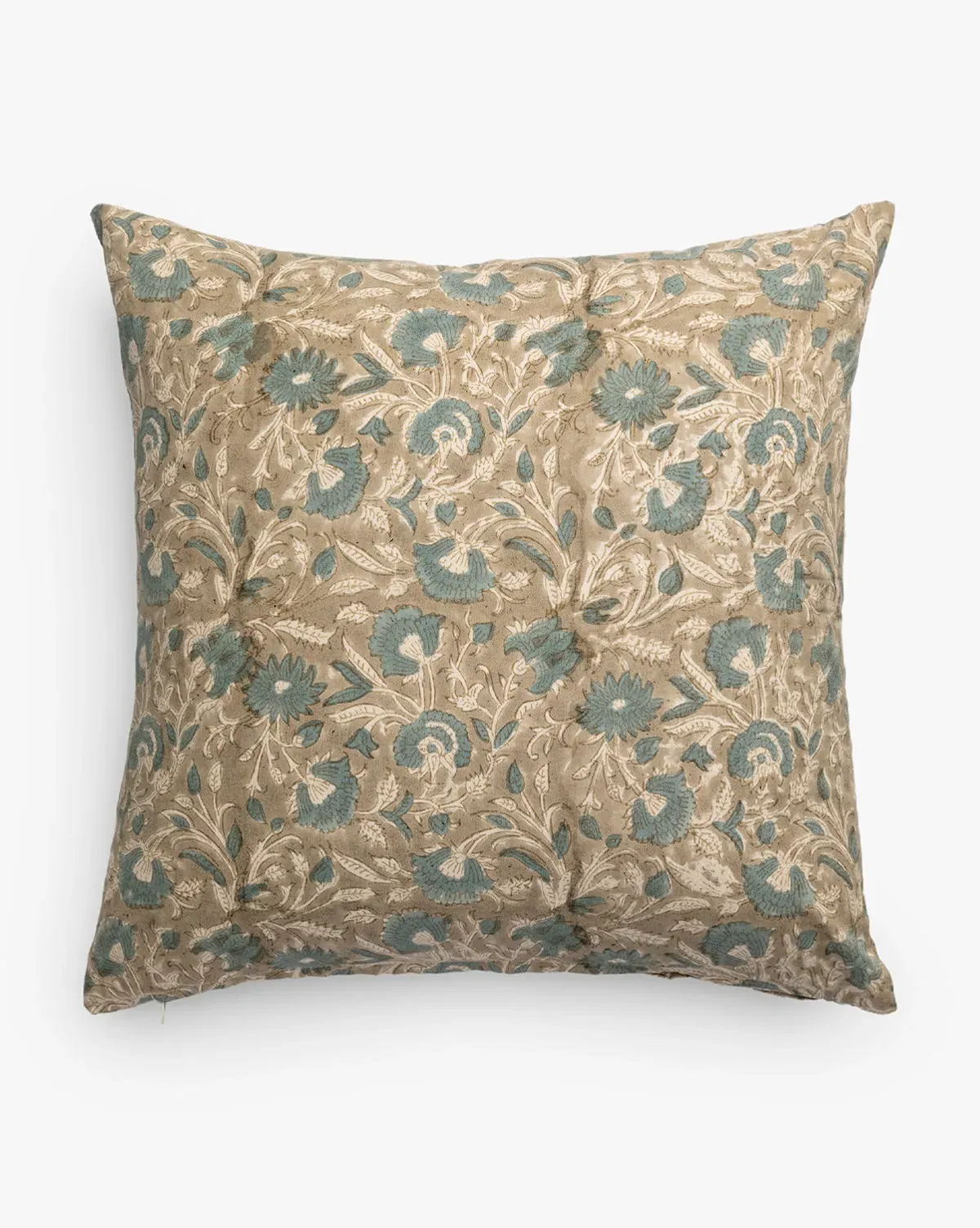 Lamana Block Print Pillow Cover - Camel, Blue product