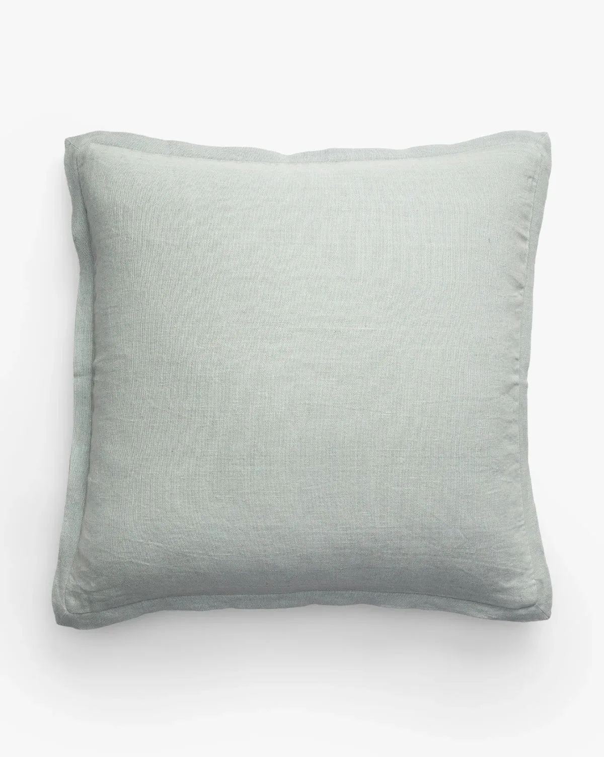 Liam Double Flange Pillow Cover - Light Gray, Linen product