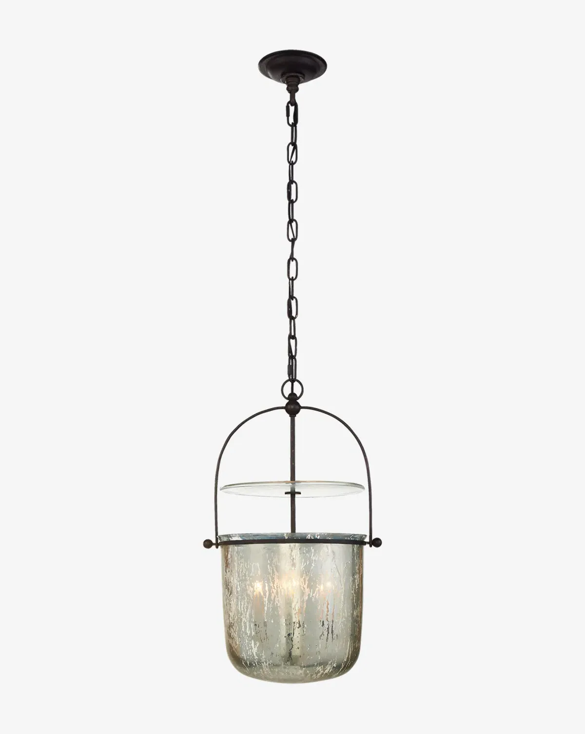 Lorford Small Bell Lantern - Aged Iron, Mercury Glass product