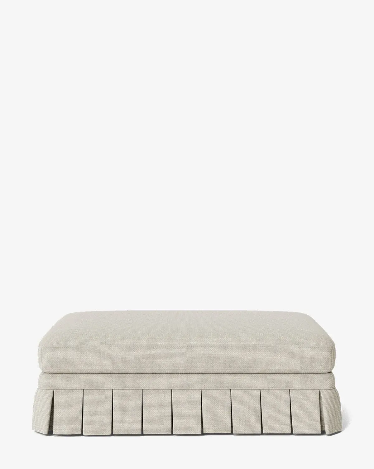 Louisa Ottoman with Box Pleat Skirt - Egret Perennials product