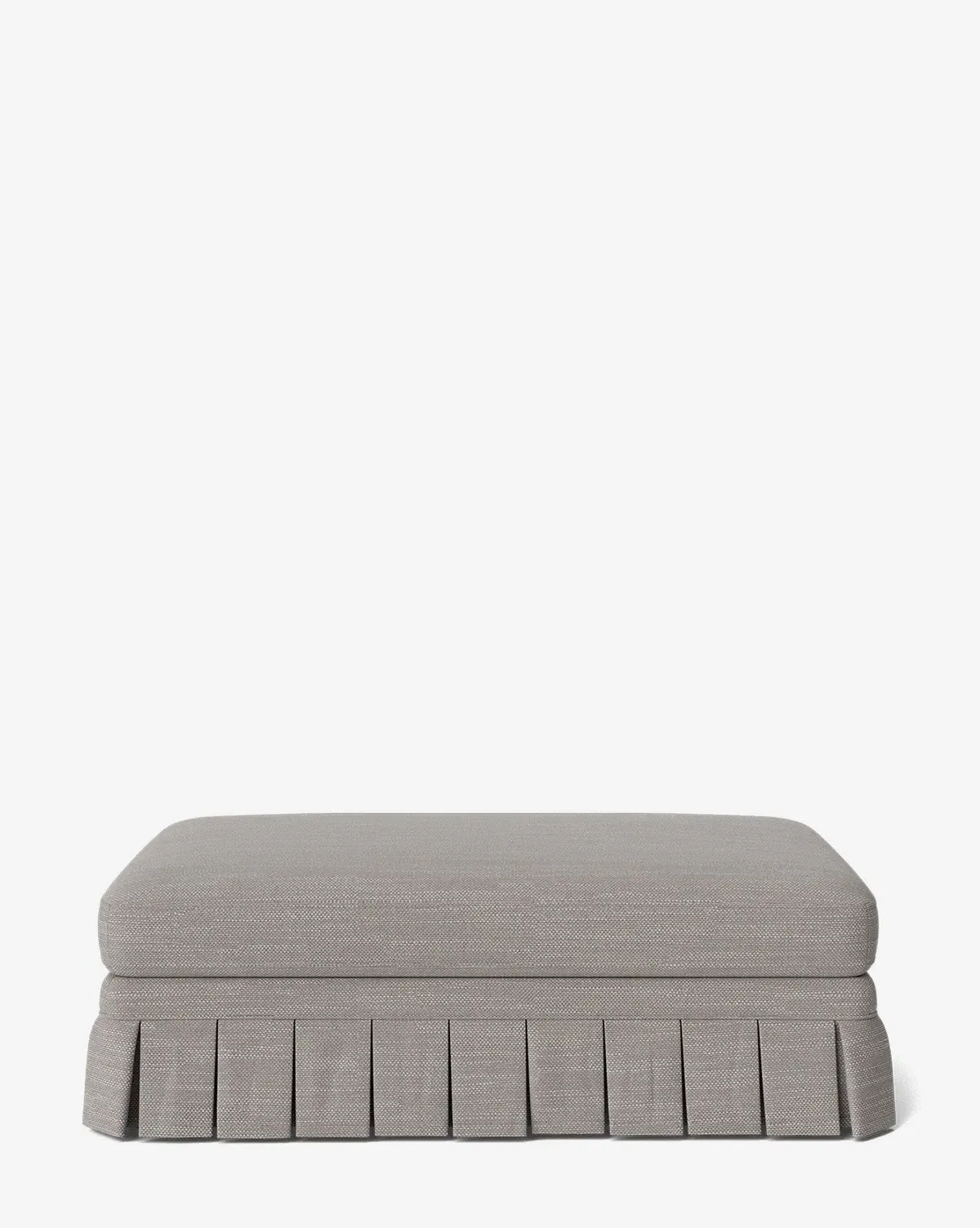 Louisa Ottoman with Box Pleat Skirt - Perennials Nickel product