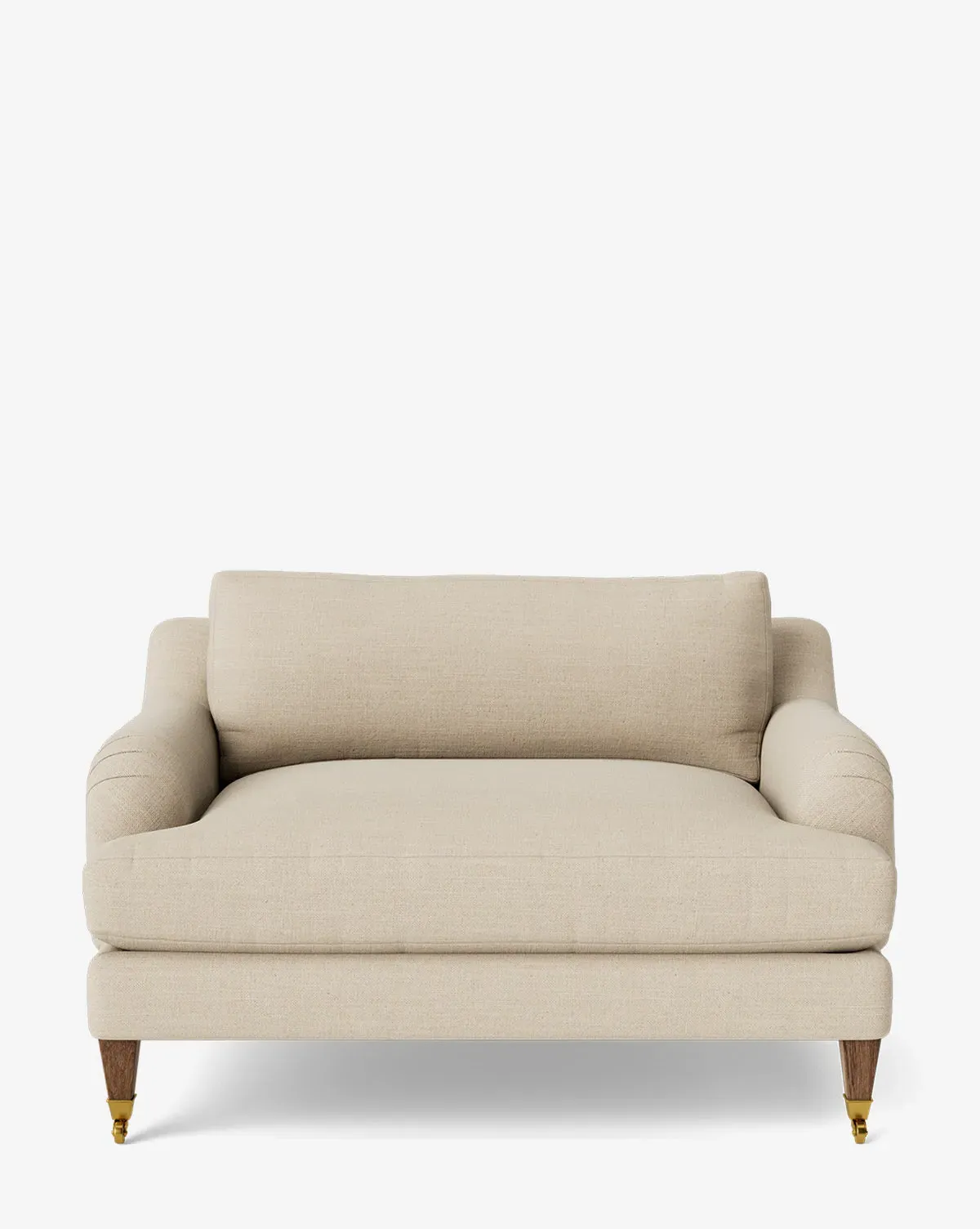 Lucille English Roll Arm Chair and a Half - Bisque Linen product