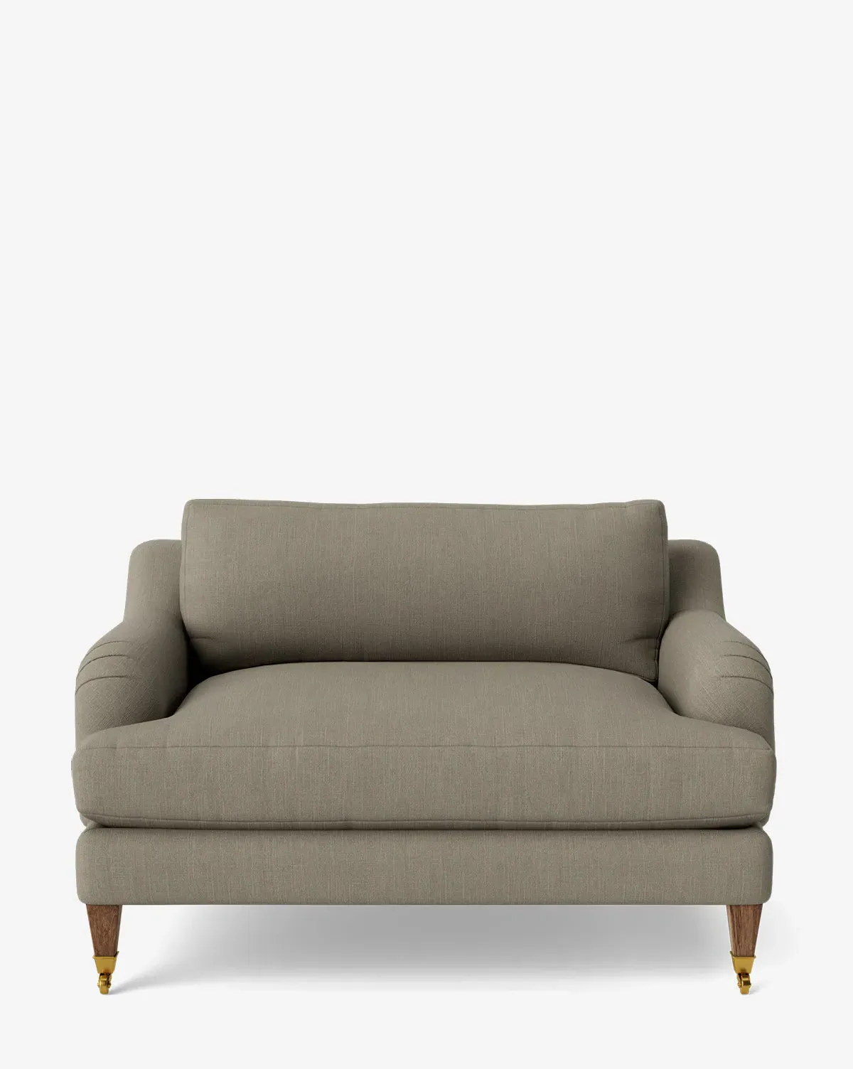 Lucille English Roll Arm Chair and a Half - Cement, Belgian Linen product