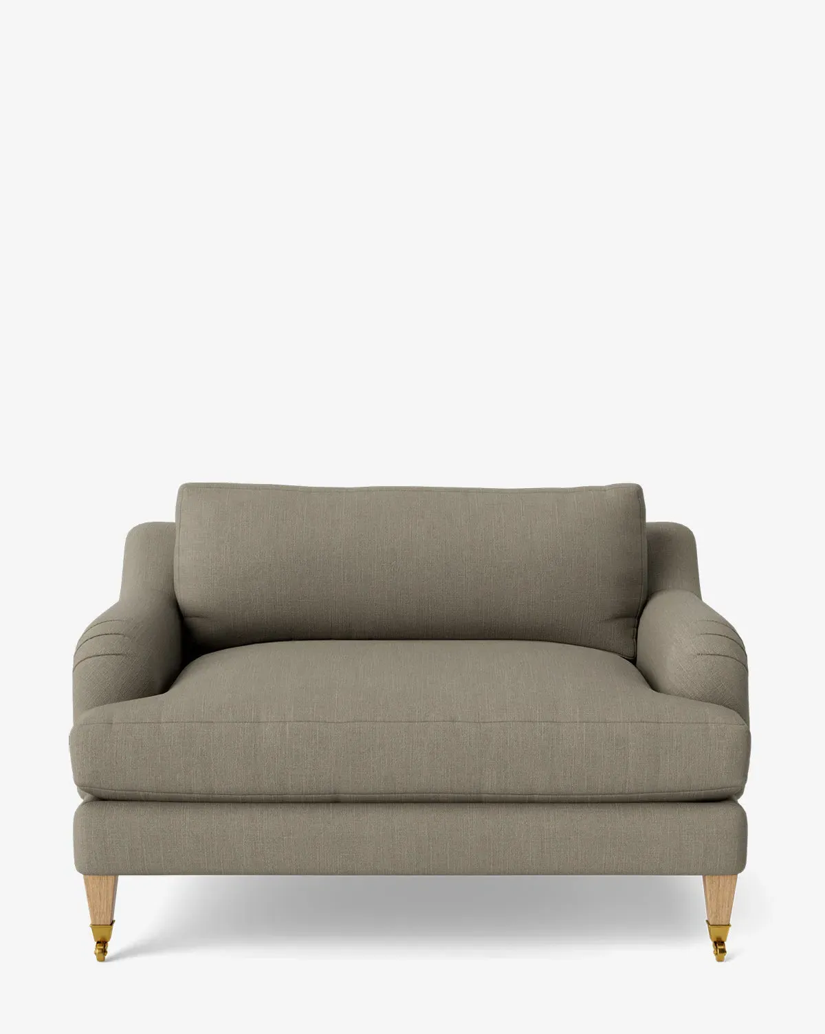 Lucille English Roll Arm Chair and a Half - Cement, Belgian Linen product
