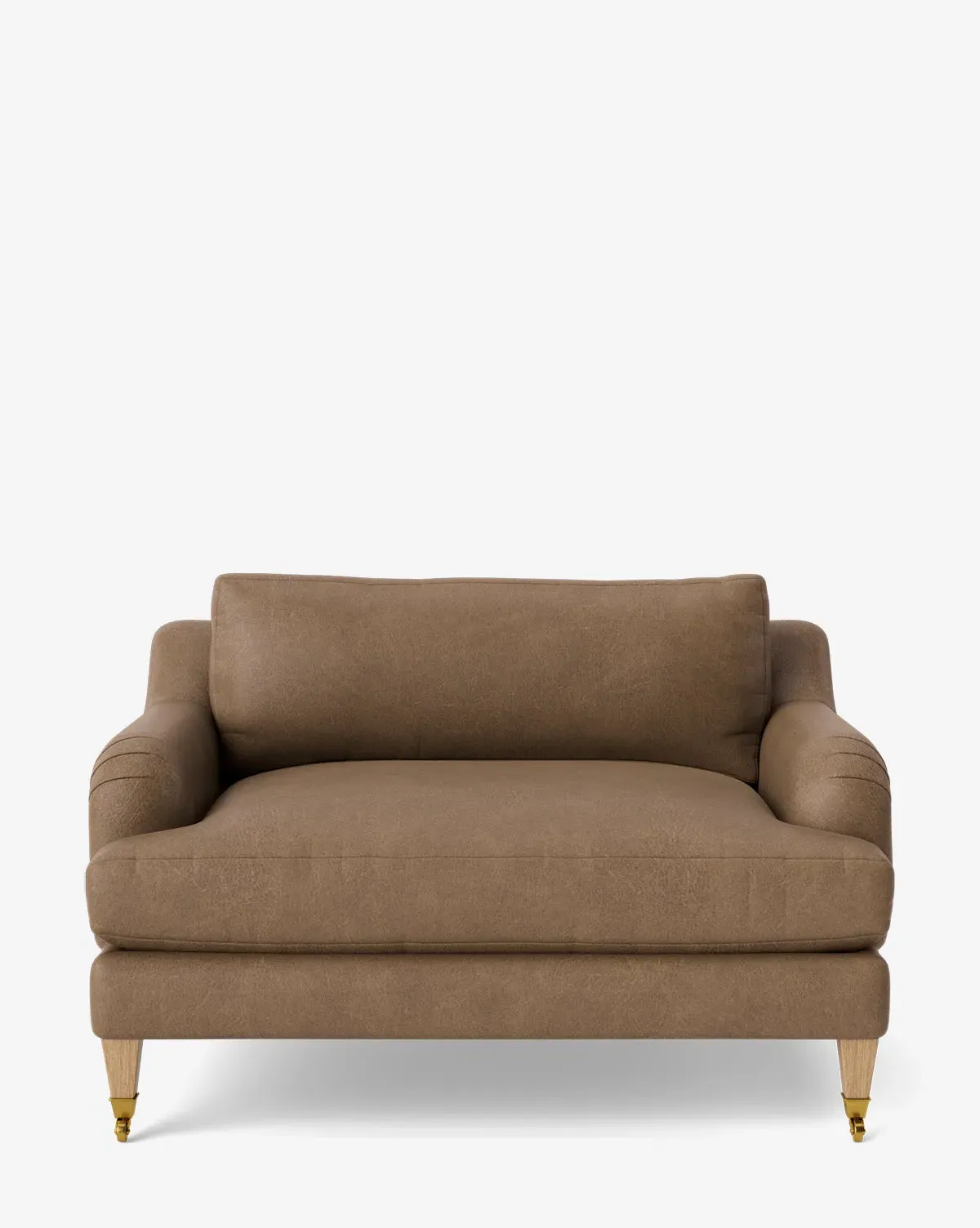 Lucille English Roll Arm Chair and a Half - Driftwood Leather, Natural Oak product