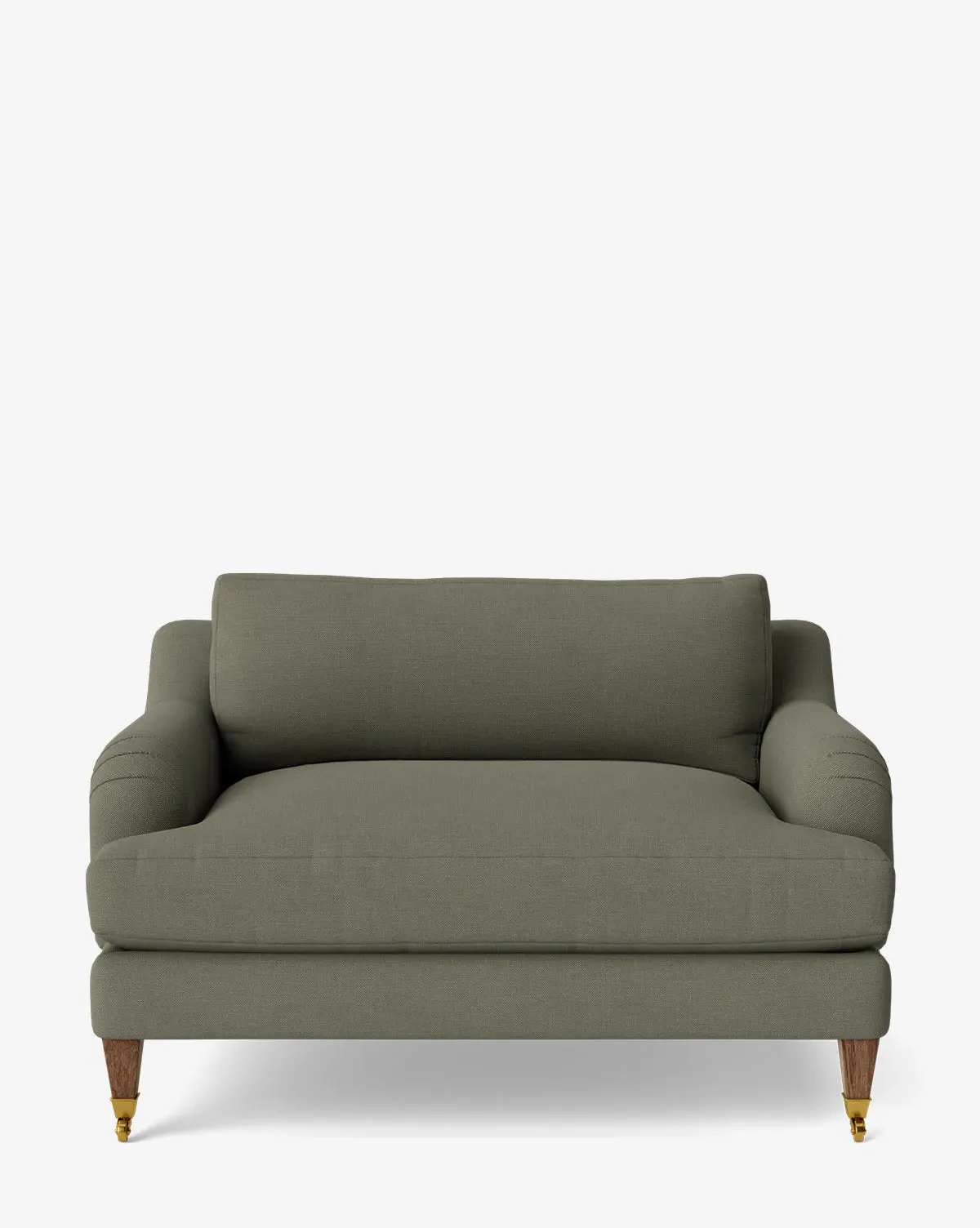 Lucille English Roll Arm Chair and a Half - Ivy, Oak product
