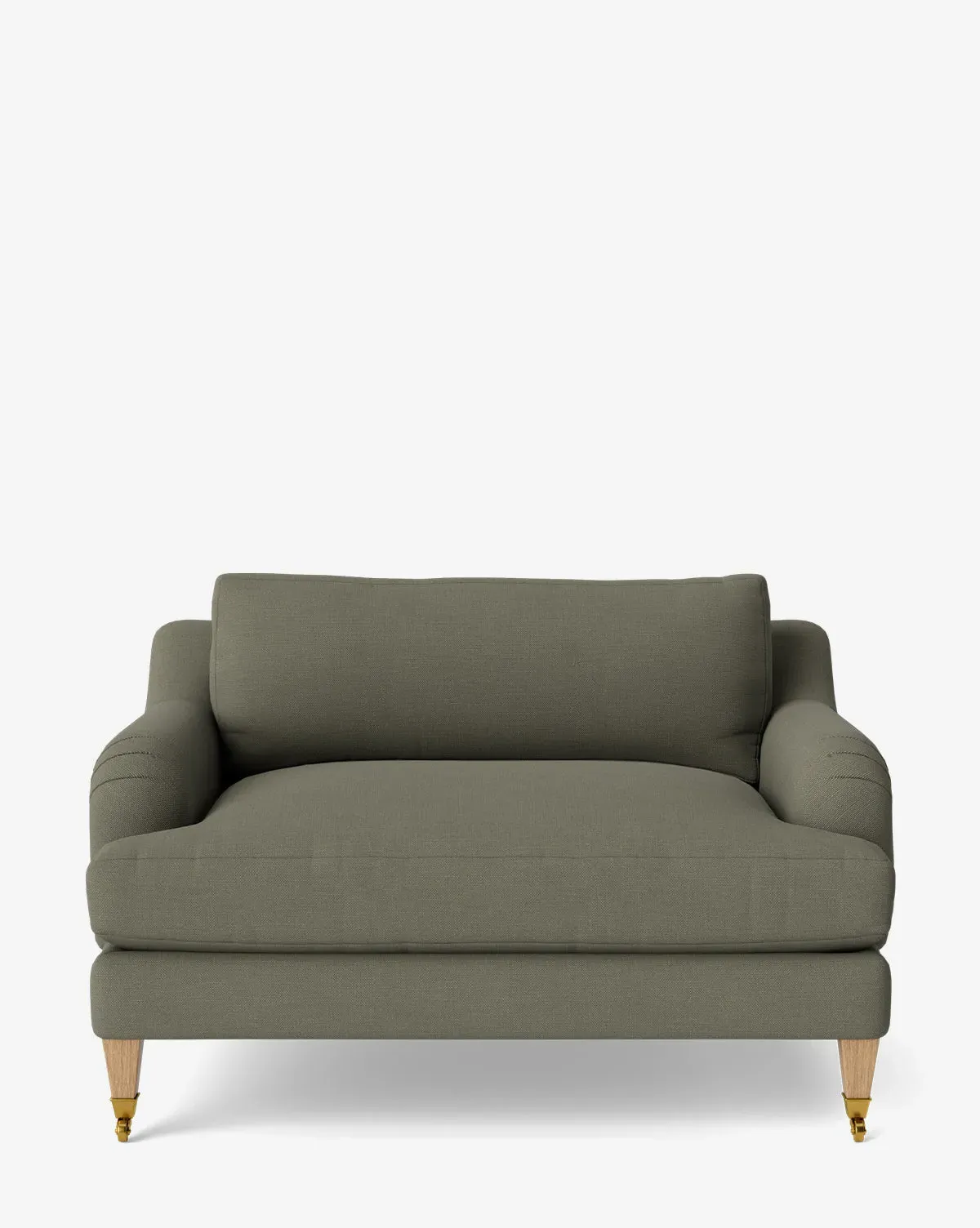 Lucille English Roll Arm Chair and a Half - Ivy, Oak product