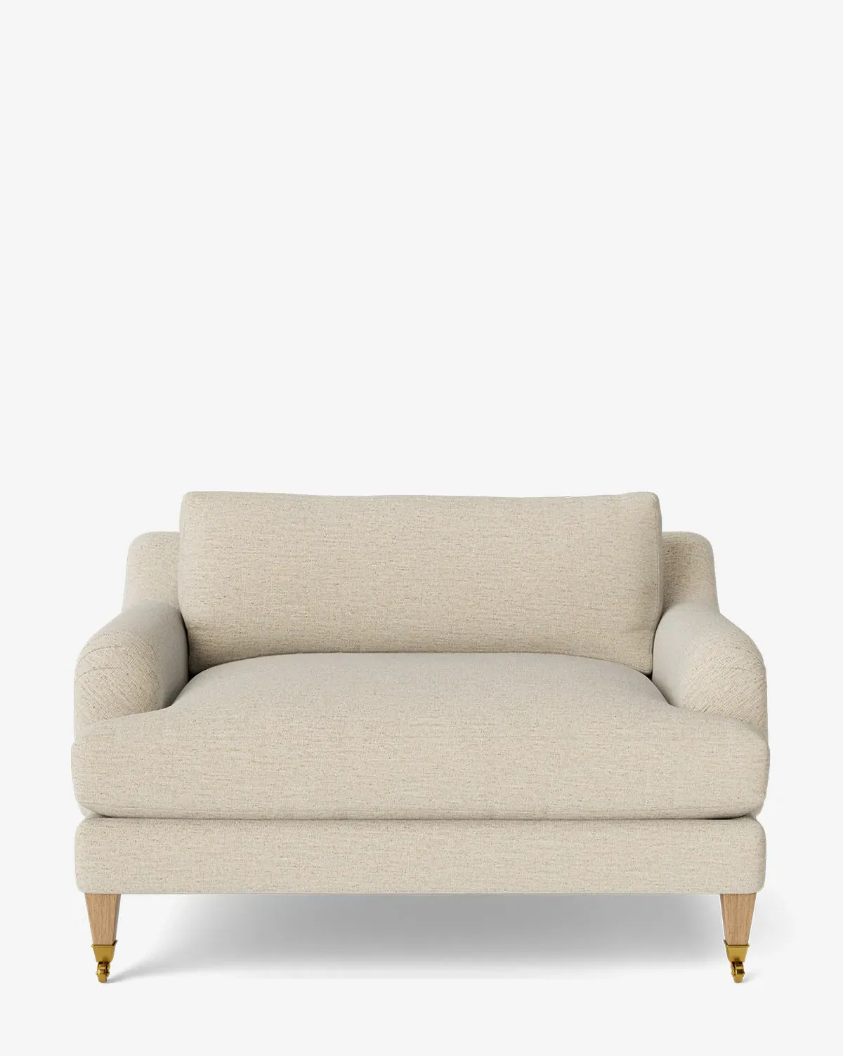 Lucille English Roll Arm Chair and a Half - Parchment, Crypton product