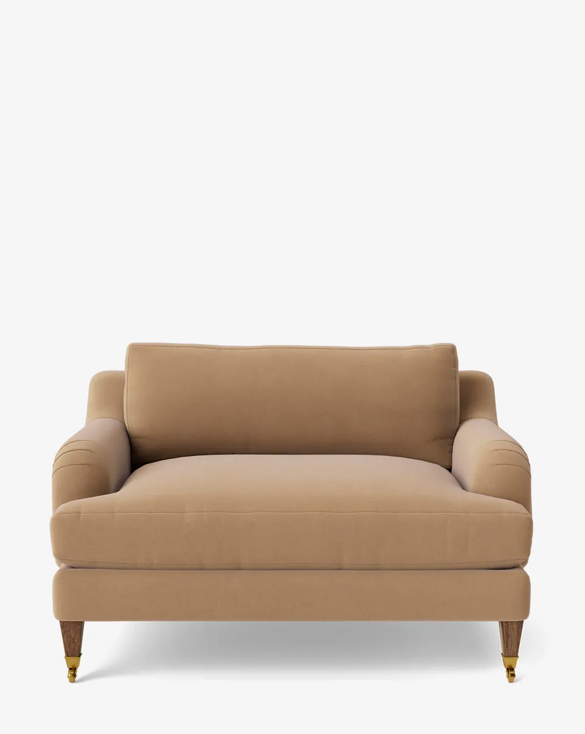Lucille English Roll Arm Chair and a Half - Toffee, Velvet product