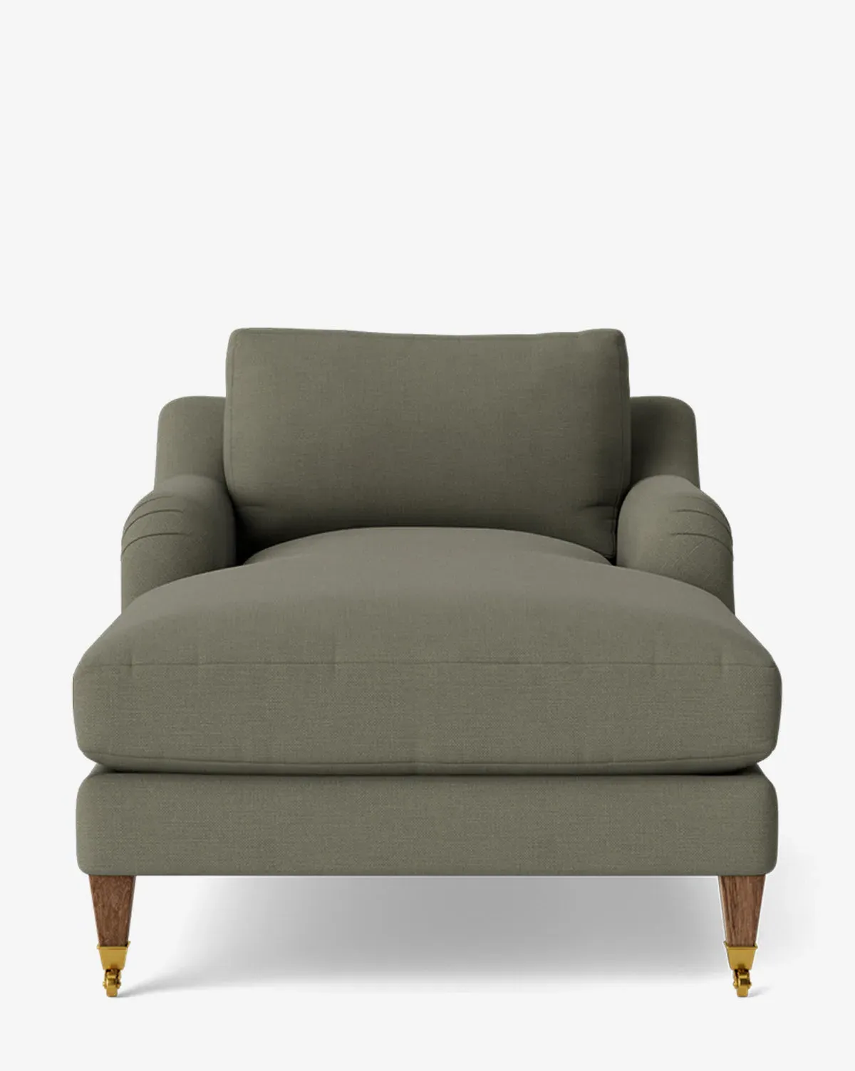Lucille English Roll Arm Chaise Lounge - Brown Oak product
