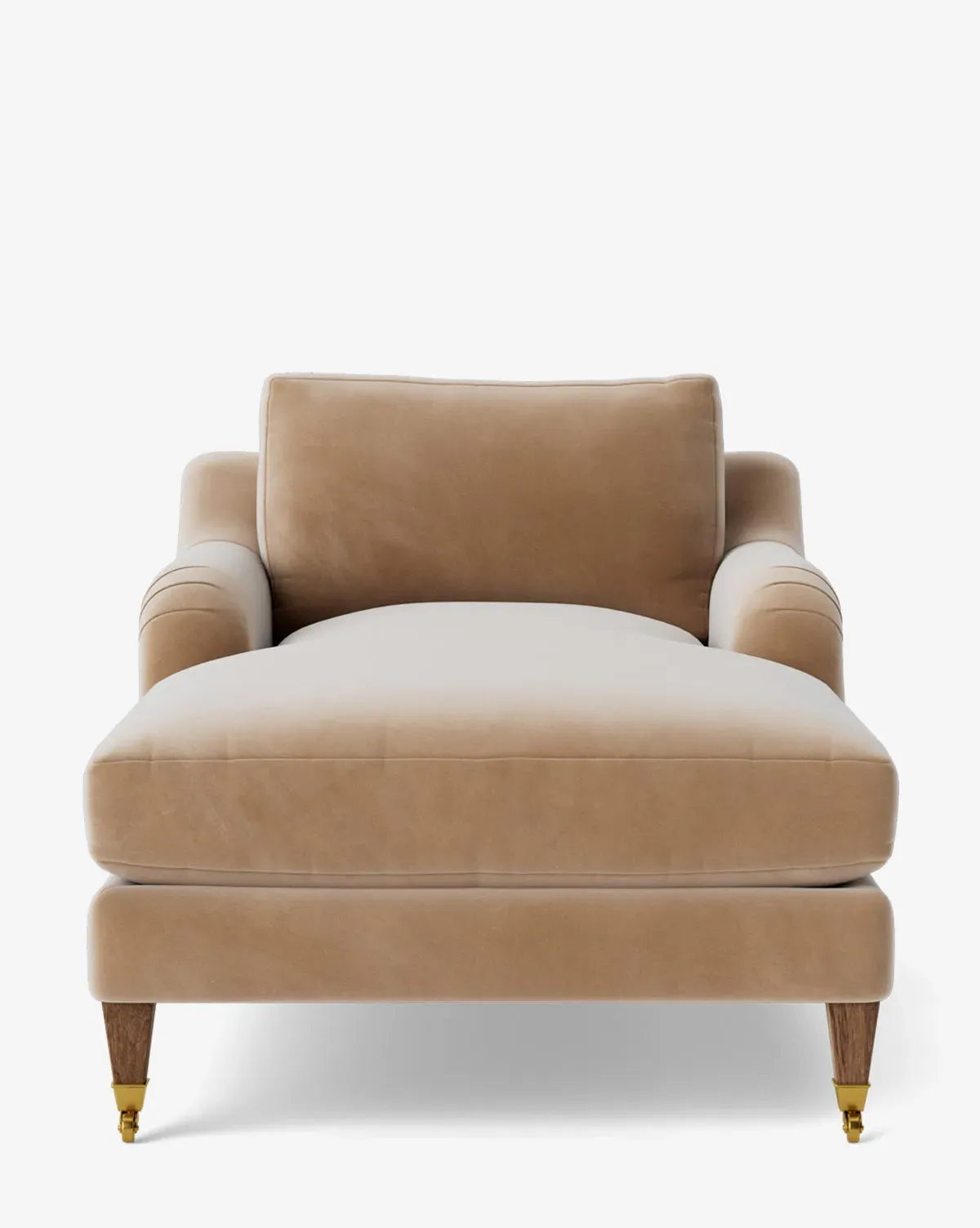 Lucille English Roll Arm Chaise Lounge - Fawn, Velvet product