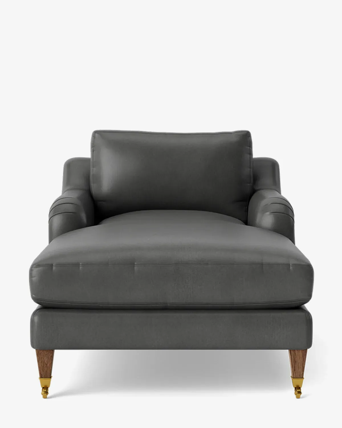 Lucille English Roll Arm Chaise Lounge - Flint, Leather product