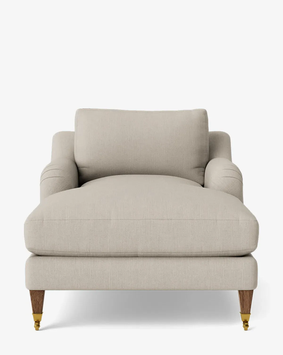 Lucille English Roll Arm Chaise Lounge - Muslin, Belgian Linen product