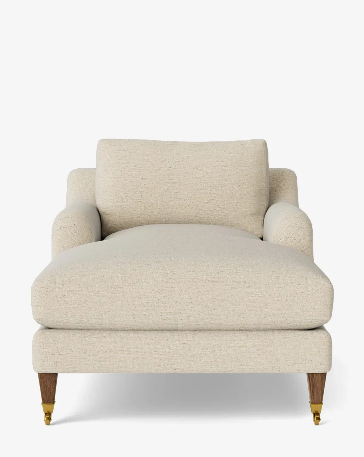 Lucille English Roll Arm Chaise Lounge - Parchment, Crypton product