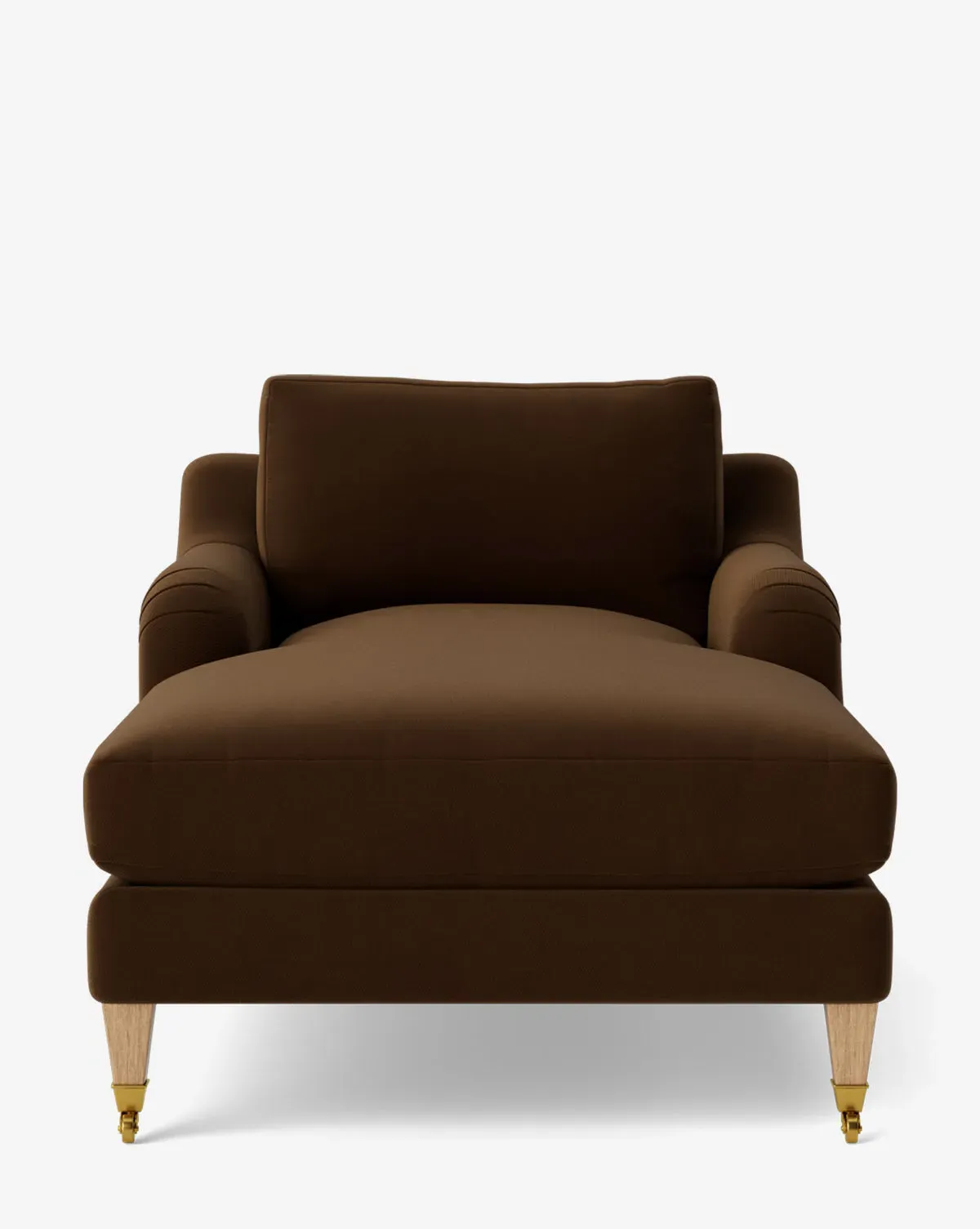 Lucille English Roll Arm Chaise Lounge - Praline, Velvet product