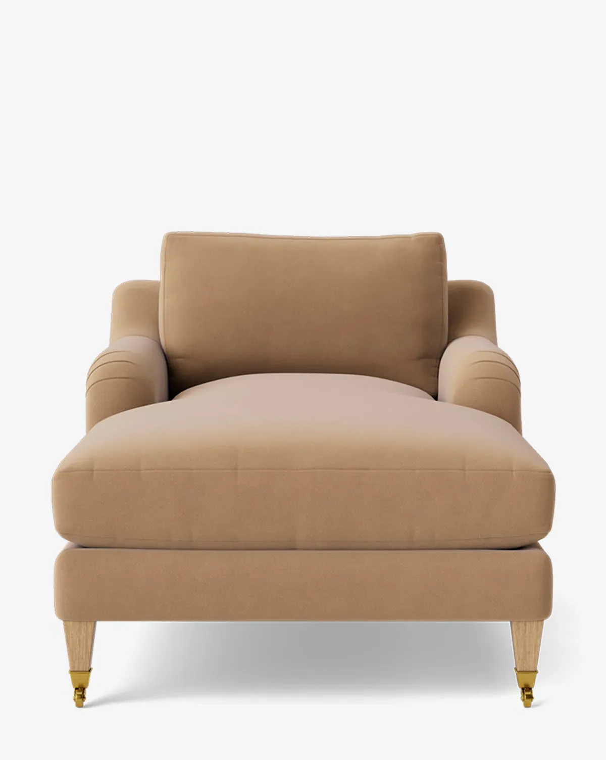 Lucille English Roll Arm Chaise Lounge - Toffee, Velvet product
