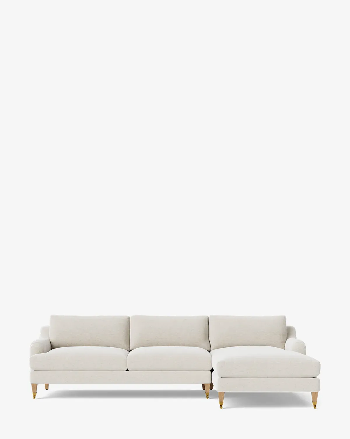 Lucille English Roll Arm Left Chaise Sectional - Alabaster, Crypton product