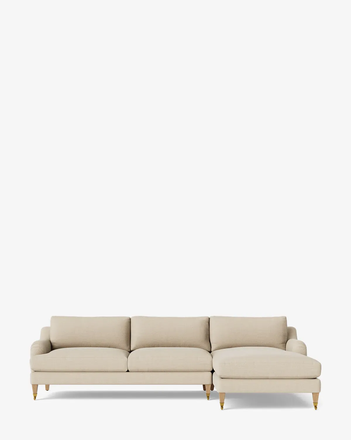 Lucille English Roll Arm Left Chaise Sectional - Bisque Linen product