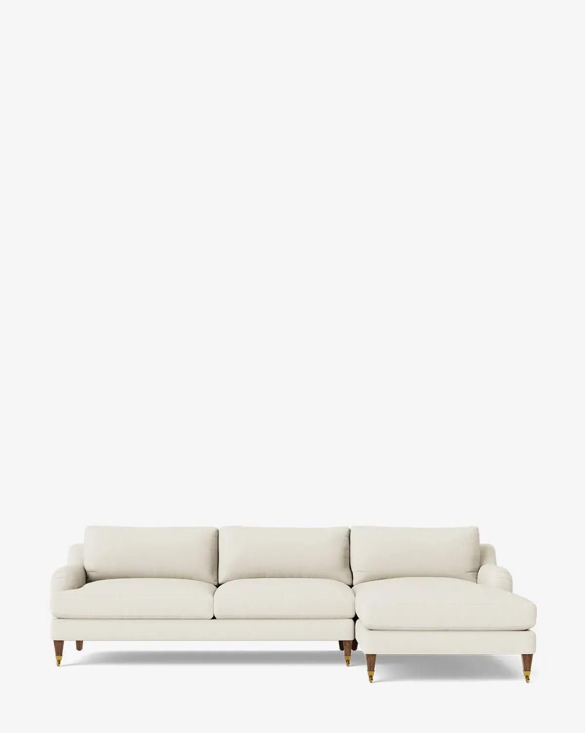 Lucille English Roll Arm Left Chaise Sectional - Chantilly, Belgian Linen product