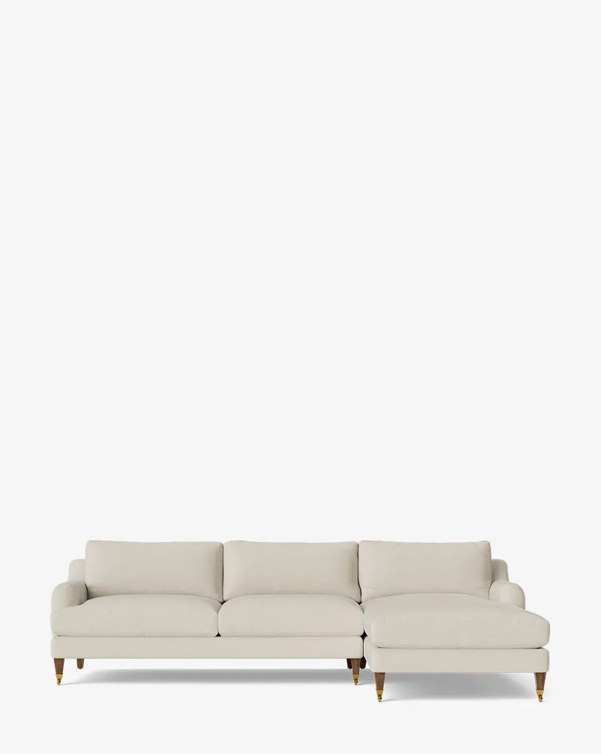 Lucille English Roll Arm Left Chaise Sectional - Sea Salt, Perennials product